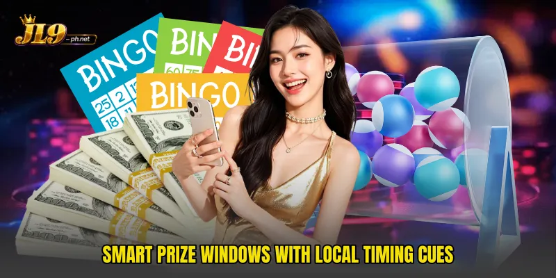 Smart prize windows with local timing cues
